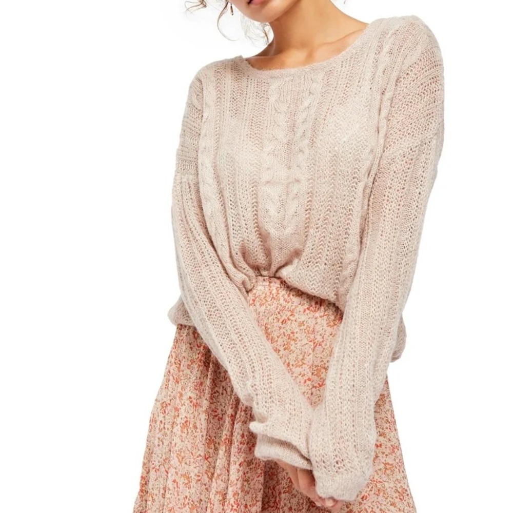 Free People Angel Soft Wool Blend Pullover Sweater Size Small (oversized)